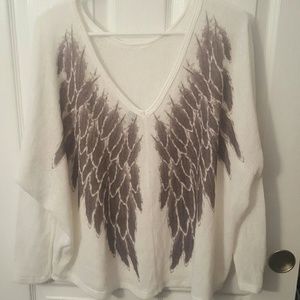 NWOT Flowy White Sweater With Back Detail